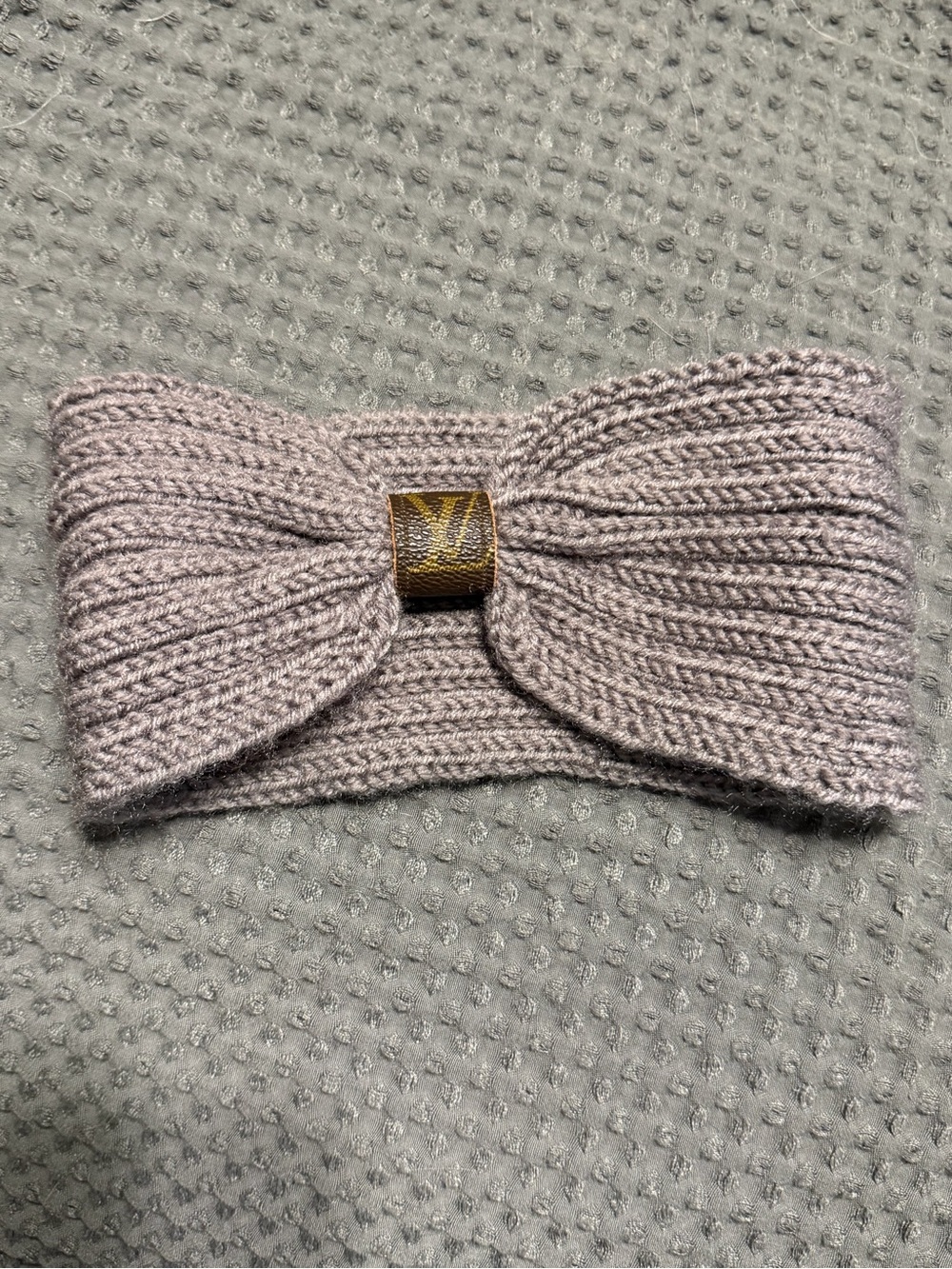 Upcycled Louis Vuitton gray Knit Bow Headband